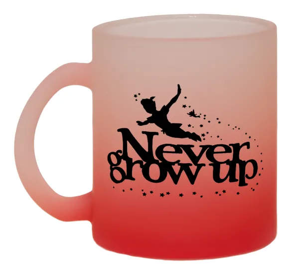 Peter pan — Two-tone glass mug with matte red base, 330ml