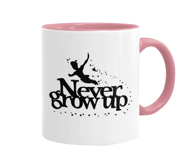 Peter pan — Mug colored pink, ceramic, 330ml