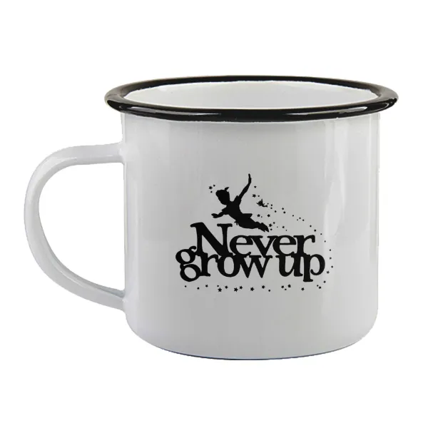 Peter pan — Enamel mug with black rim, 360ml
