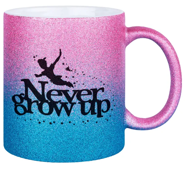 Peter pan — Κούπα Χρυσή/Μπλε Glitter, κεραμική, 330ml