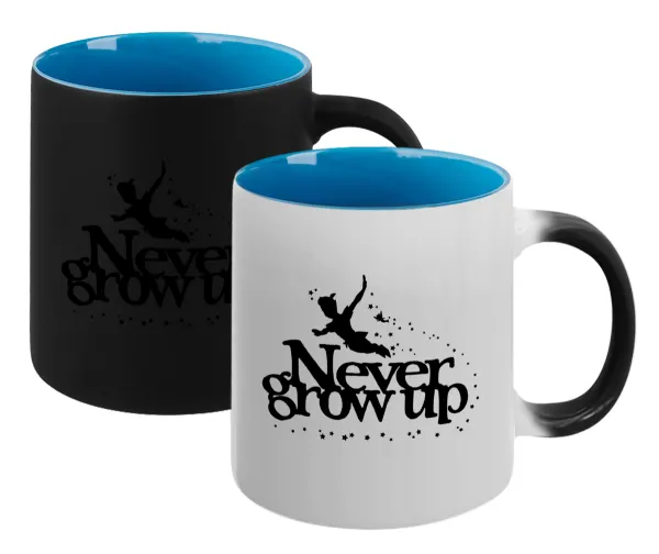 Peter pan — Magic mug with blue interior, ceramic, 330ml, changes colour with hot drinks