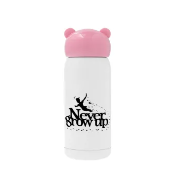 Peter pan, Never Grow UP, Pink stainless steel thermal flask, 320ml
