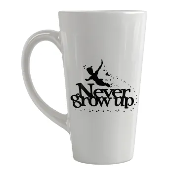 Peter pan, Never Grow UP, Κούπα κωνική Latte Μεγάλη, κεραμική, 450ml