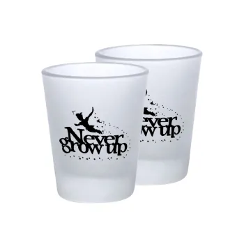 Peter pan, Never Grow UP, Σφηνοπότηρα γυάλινα 45ml του πάγου (2 τεμάχια)