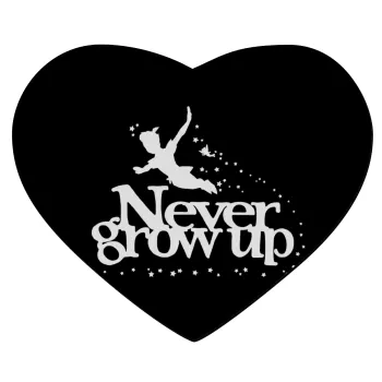 Peter pan, Never Grow UP, Mousepad heart 23x20cm