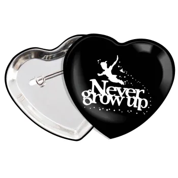 Peter pan, Never Grow UP, Κονκάρδα παραμάνα καρδιά (57x52mm)