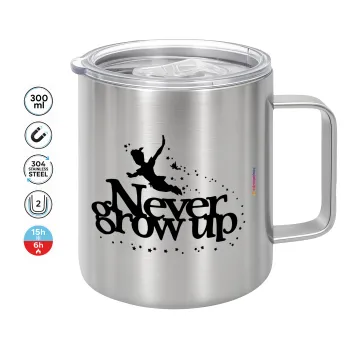 Peter pan, Never Grow UP, Κούπα Ανοξείδωτη διπλού τοιχώματος 300ml