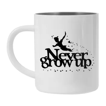 Peter pan, Never Grow UP, Mug Stainless steel double wall 300ml