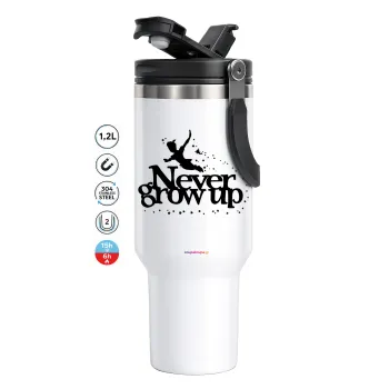 Peter pan, Never Grow UP, Mega Tumbler με καπάκι, διπλού τοιχώματος (θερμό) 1,2L