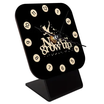 Peter pan, Never Grow UP, Quartz Table clock in natural wood (10cm)