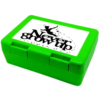 Peter pan, Never Grow UP, Children's cookie container GREEN 185x128x65mm (BPA free plastic)