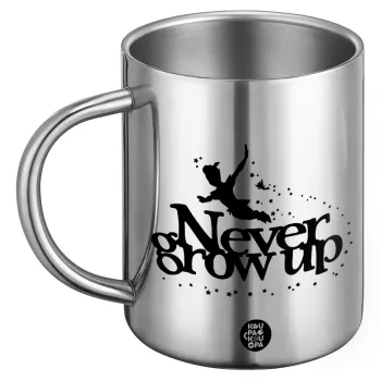 Peter pan, Never Grow UP, BIG Mug Stainless steel double wall (450ml)