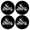 SET of 4 round wooden coasters (9cm)