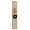 Easter Set, wooden keychain & aromatic flat Easter candle (30cm) (TURQUOISE)