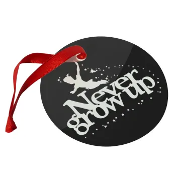 Peter pan, Never Grow UP, Christmas ornament glass 9cm