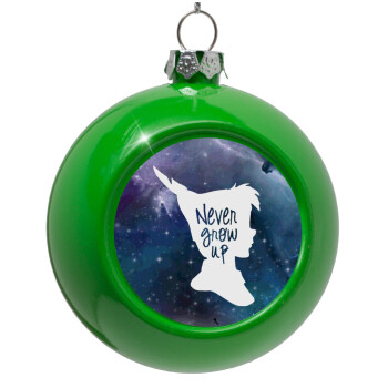 Never Grow UP, Στολίδι Χριστουγεννιάτικη μπάλα δένδρου Πράσινο 8cm