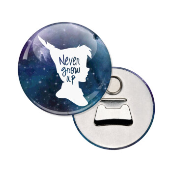 Never Grow UP, Μαγνητάκι και ανοιχτήρι μπύρας στρογγυλό διάστασης 5,9cm