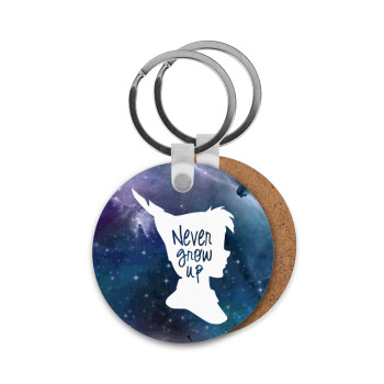 Never Grow UP, Μπρελόκ Ξύλινο στρογγυλό MDF Φ5cm
