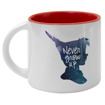 Never Grow UP, Κούπα κεραμική 400ml Λευκή/Κόκκινη
