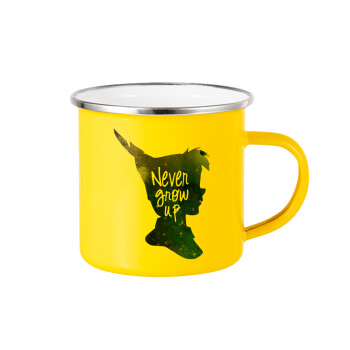 Never Grow UP, Κούπα Μεταλλική εμαγιέ Κίτρινη 360ml