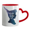Mug heart red handle, ceramic, 330ml
