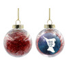 Transparent Christmas tree ball ornament with red filling 8cm