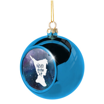 Never Grow UP, Blue Christmas tree ball ornament 8cm