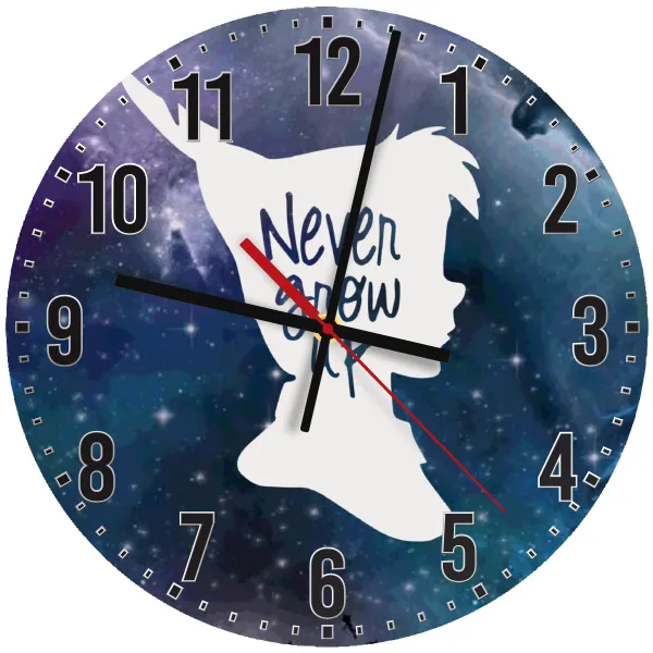 Never Grow UP — Ρολόι τοίχου ξύλινο 30cm