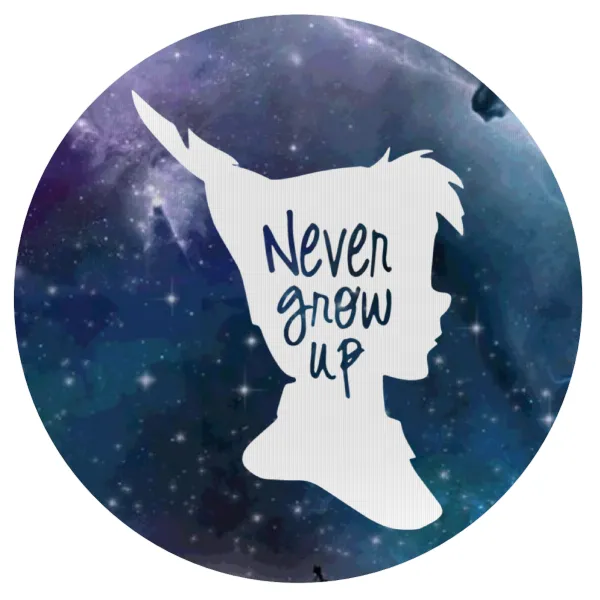 Never Grow UP — Mousepad Στρογγυλό 20cm