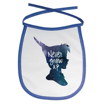 Never Grow UP, Σαλιάρα μωρού αλέκιαστη με κορδόνι Μπλε