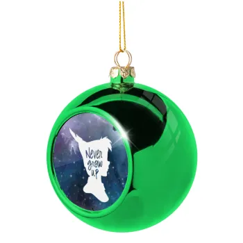 Never Grow UP, Green Christmas tree ornament ball 8cm