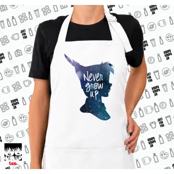 Never Grow UP, Ποδιά μακριά Σεφ ολόσωμη με τσέπες white (ΕΝΗΛΙΚΩΝ)