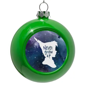 Never Grow UP, Στολίδι Χριστουγεννιάτικη μπάλα δένδρου Πράσινο 8cm