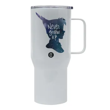 Never Grow UP, Mega Stainless steel Tumbler with lid, double wall 750L