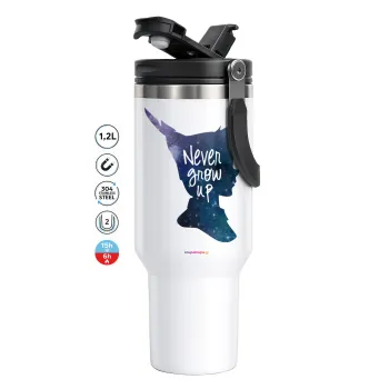 Never Grow UP, Mega Tumbler με καπάκι, διπλού τοιχώματος (θερμό) 1,2L