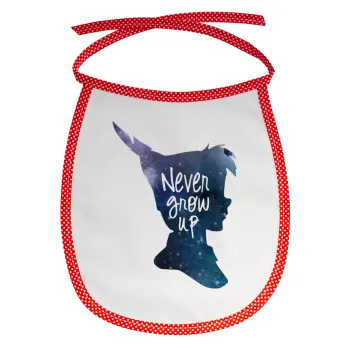 Never Grow UP, Σαλιάρα μωρού αλέκιαστη με κορδόνι Κόκκινη