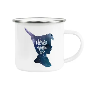 Never Grow UP, Κούπα Μεταλλική εμαγιέ λευκη 360ml