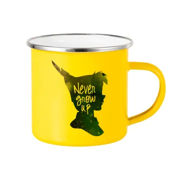 Never Grow UP, Yellow Enamel Metallic Cup 360ml