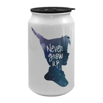 Never Grow UP, Κούπα ταξιδιού μεταλλική με καπάκι (tin-can) 500ml