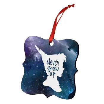 Never Grow UP, Christmas ornament polygon wooden 7.5cm