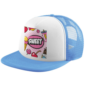 SWEET, Καπέλο Soft Trucker με Δίχτυ Γαλάζιο/Λευκό