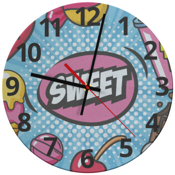SWEET, Ρολόι τοίχου γυάλινο (30cm)