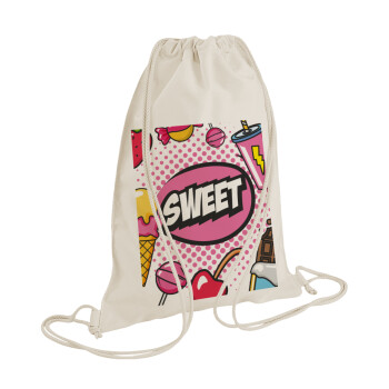 SWEET, Backpack bag GYMBAG natural (28x40cm)