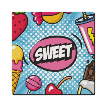 SWEET, Τετράγωνο μαγνητάκι ξύλινο 6x6cm