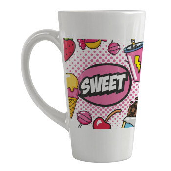 SWEET, Κούπα κωνική Latte Μεγάλη, κεραμική, 450ml