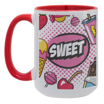SWEET, Κούπα Mega 15oz, κεραμική Κόκκινη, 450ml