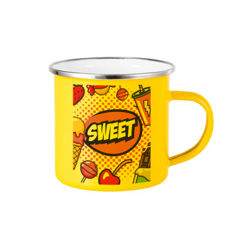 SWEET, Κούπα Μεταλλική εμαγιέ Κίτρινη 360ml