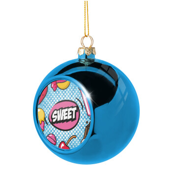 SWEET, Blue Christmas tree ball ornament 8cm