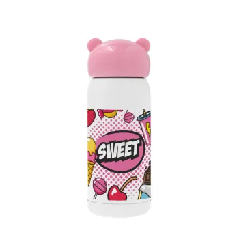 SWEET, Pink stainless steel thermal flask, 320ml