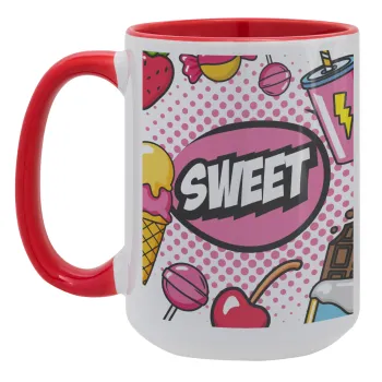 SWEET, Κούπα Mega 15oz, κεραμική Κόκκινη, 450ml